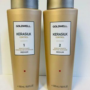 Goldwell Kerasilk Control Keratin Shape Smooth Medium 1 and 2, 16.9oz